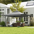 Outsunny 5 x 3(m) Pop Up Gazebo, Instant Shelter with Extend Dual Awning, Grey