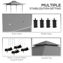 Outsunny 5 x 3(m) Pop Up Gazebo, Instant Shelter with Extend Dual Awning, Grey