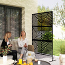 Outsunny Decorative Outdoor Divider Privacy Panel with Stand, Rhombus