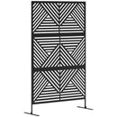Outsunny Decorative Outdoor Divider Privacy Panel with Stand, Rhombus