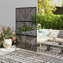 Outsunny Decorative Outdoor Divider Privacy Panel with Stand, Rhombus