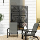 Outsunny Decorative Outdoor Divider Privacy Panel with Stand, Rhombus
