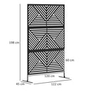 Outsunny Decorative Outdoor Divider Privacy Panel with Stand, Rhombus