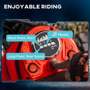 HOMCOM 24V Kids Red Electric Motorbike With Twist Grip Throttle, Music, Horn
