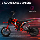 HOMCOM 24V Kids Red Electric Motorbike With Twist Grip Throttle, Music, Horn