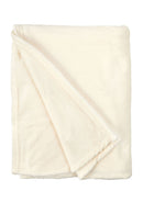 Snug Flannel Fleece Blanket ? Super Soft Throw in Cream