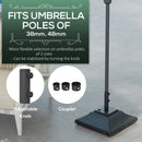 Outsunny 60kg Square Parasol Base With Wheels Fillable Plastic Umbrella Stand
