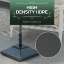 Outsunny 60kg Square Parasol Base With Wheels Fillable Plastic Umbrella Stand