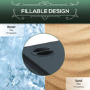 Outsunny 60kg Square Parasol Base With Wheels Fillable Plastic Umbrella Stand