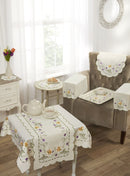 Spring Embroidered Tray Cloth in Cream