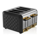 Swan Gatsby 4 Slice Metal Toaster  - Black