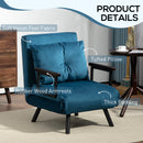 HOMCOM Blue Click Clack Single Chair Bed Settee for Living Room, Guest Room