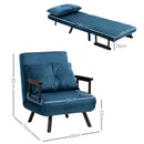 HOMCOM Blue Click Clack Single Chair Bed Settee for Living Room, Guest Room