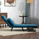 HOMCOM Blue Click Clack Single Chair Bed Settee for Living Room, Guest Room