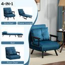 HOMCOM Blue Click Clack Single Chair Bed Settee for Living Room, Guest Room