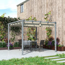 Outsunny 3 x 3(m) Aluminium Garden Pergola with Retractable Roof, Natural