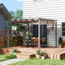 Outsunny 3 x 3(m) Aluminium Garden Pergola with Retractable Roof, Natural