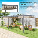 Outsunny 3 x 3(m) Aluminium Garden Pergola with Retractable Roof, Natural