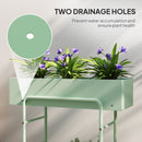 Outsunny 2 Tier Plant Stand, Metal Plant Rack with Drain Holes, Green
