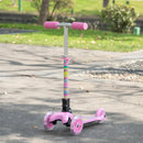 HOMCOM Foldable kids  Scooter with  Flashing Wheels - Pink