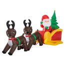 HOMCOM Christmas Inflatable Santa Sleigh with Reindeers 7ft