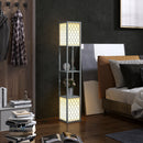 HOMCOM 2-Light Modern Floor Lamp with Shelves for Living Room, Bedroom