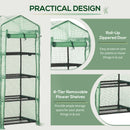 Outsunny Mini Greenhouse with 4 Tier 70 x 50 x 160 cm - Green