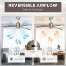 HOMCOM Mounting Reversible Ceiling Fan With Light, Pull-chain