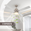 HOMCOM Mounting Reversible Ceiling Fan With Light, Pull-chain