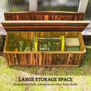 Outsunny Wood Storage Bench for Patio, Outdoor Garden Seating, Brown