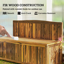 Outsunny Wood Storage Bench for Patio, Outdoor Garden Seating, Brown