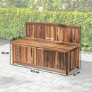 Outsunny Wood Storage Bench for Patio, Outdoor Garden Seating, Brown