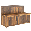 Outsunny Wood Storage Bench for Patio, Outdoor Garden Seating, Brown