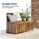 Outsunny Wood Storage Bench for Patio, Outdoor Garden Seating, Brown