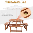Outsunny Garden Picnic Bench 8 Seater