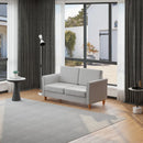 HOMCOM Two-Seater Linen-Look Sofa - Grey