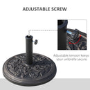 Outsunny 9kg Garden Parasol Base, Round Resin Sun Umbrella Base, Bronze