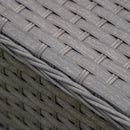 Outsunny Outdoor Rattan Lounger Set with Table - Grey