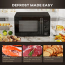 HOMCOM 23L Solo Manual Microwave Oven With 5 Levels, Timer, Black