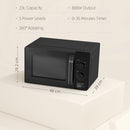 HOMCOM 23L Solo Manual Microwave Oven With 5 Levels, Timer, Black