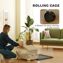 PawHut Small Animal Cage, Guinea Pig Cage with Removable Pet Playpen, Beige