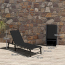 Outsunny Folding Sun Lounger, 5-Position Adjustable Sun Sunbed