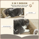 PawHut Cat Scratching Board with Organic Catnip for Indoor Cats, Brown