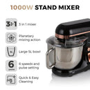Tower Rose Gold Stand Mixer 1000W  - Rose Gold
