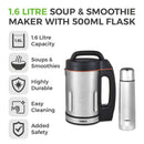 Tower Soup Maker 1.6L  - Stainless Steel