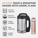 Tower Rose Gold Soup Maker 1.6L  with flask - Rose Gold