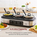 Tower Slow Cooker Three Pot  - Black