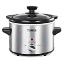 Tower Infinity Slow Cooker 1.5L  - Stainless Steel - Economical 120W