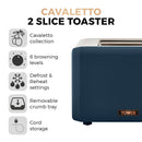 Tower Cavaletto 2 Slice Toaster  - Midnight Blue