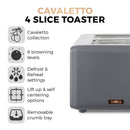 Tower Cavaletto 4 Slice Toaster  - Black